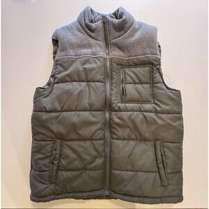 Roebuck & Co Men's Quilted Puffer Vest Size XL Olive Green & Gray